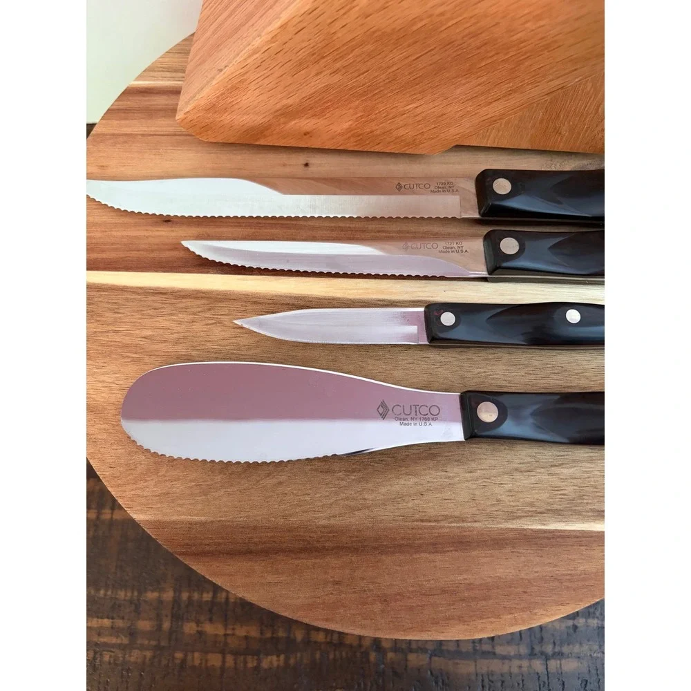 Cutco Black Handle Studio Set with Block Excellent Condition